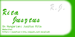 rita jusztus business card